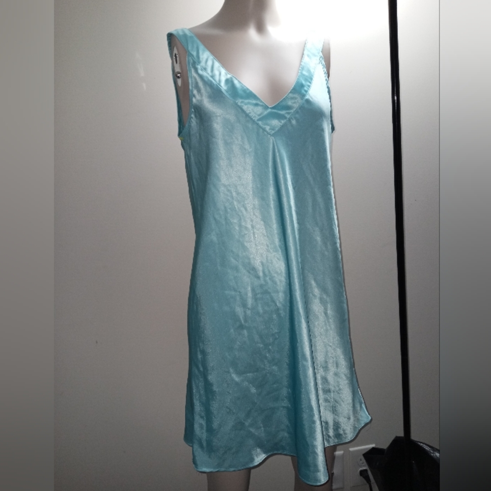 Vintage Jayre pastel blue satin slip dress size small - Picture 1 of 6